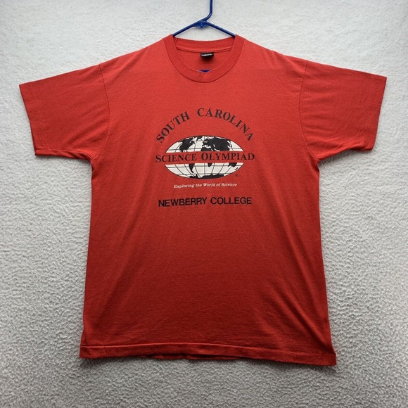 Screen Stars Best Other - VTG Newberry College Single Stitch T-Shirt Mens XL Red Science Olympiad